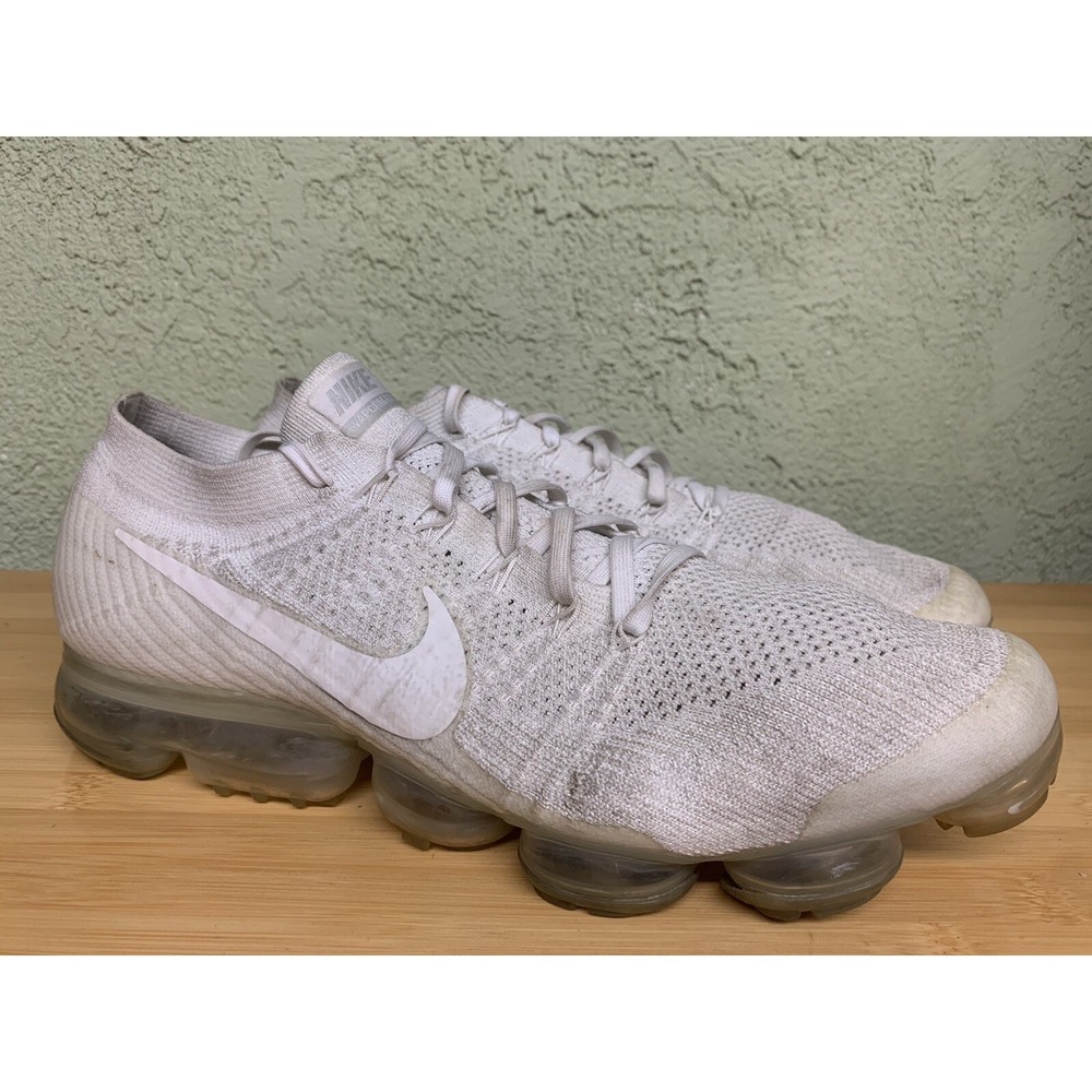 Size 14‎ Nike Air VaporMax Mens White Excellent Christmas 849558-100 Flyknit
